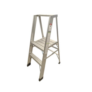 Escalera de Tijera 2 Peldaños Estructura de Aluminio con Plataforma