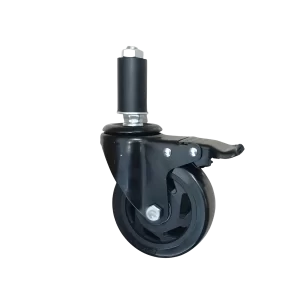 Rueda BLACKRAY Banda PVC PA Giratoria Freno Vástago Goma