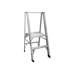 Escalera de Tijera 2 Peldaños Estructura de Aluminio con Plataforma