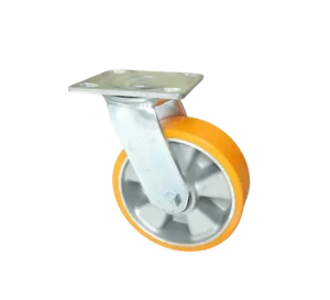 ROTAR LTDA. Rueda Carga Media, Banda Poliuretano Núcleo Aluminio, Placa Giratoria.