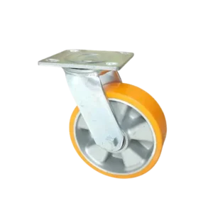 ROTAR LTDA. Rueda Carga Media, Banda Poliuretano Núcleo Aluminio, Placa Giratoria.