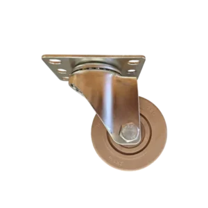 ROTAR LTDA. Rueda Fenólica Fibra Vidrio Placa Acero Inox 304 Giratoria Diámetro 75 mm Carga 100 Kg.