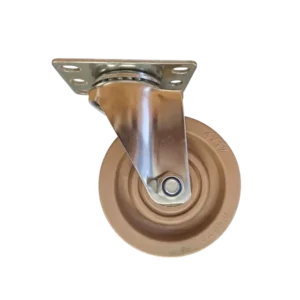 ROTAR LTDA. Rueda Fenólica Fibra Vidrio Placa Acero Inox 304 Giratoria 100 mm Carga 120 Kg.