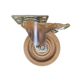 ROTAR LTDA. Rueda Fenólica Fibra Vidrio Placa Acero Inox 304 Giratoria con Freno Diámetro 100 mm Carga 120 Kg.