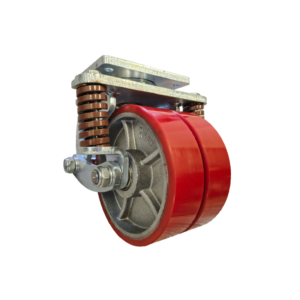 ROTAR LTDA. Rueda Carga Pesada Placa Giratoria Resorte Absorción Diámetro 200 mm Carga 1000 Kg