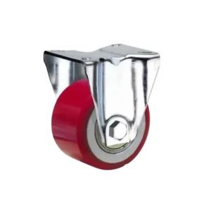 ROTAR LTDA. Rueda PU Rojo Núcleo Hierro Fundido Negro Placa Fija Diámetro 80 mm Carga 300 Kg