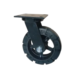 ROTAR LTDA. Rueda Trabajo Pesado Caucho Macizo Placa Giratoria Diámetro 280 mm Carga 1200 Kg