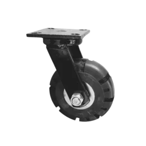 ROTAR LTDA. Rueda Trabajo Pesado Caucho Macizo Placa Giratoria Diámetro 180 mm Carga 800 Kg