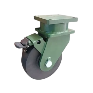 ROTAR LTDA. Rueda Carga Súper Pesada, Monobloque de Nylon Reforzado, Placa Giratoria con Freno, Espesor 12 mm. Diámetro 250 mm. Capacidad de Carga 7 Toneladas, 7.000 kilos, Kg.