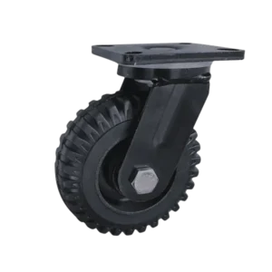 ROTAR LTDA. Rueda Caucho Reforzado Núcleo Hierro Placa Giratoria Diámetro 150 mm Carga 450 Kg