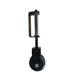 Rueda Portón Placa Fija Banda Goma Núcleo Hierro Carga 120 Kg