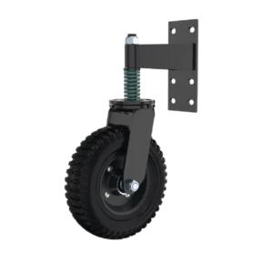 Rueda Portón Black Goma Maciza Giratoria con Resorte Diámetro 200 mm Carga 200 Kg