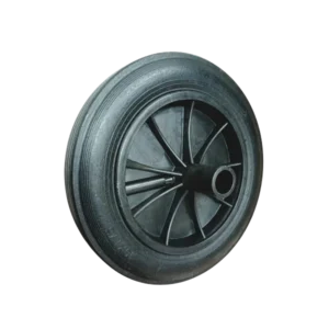 ROTAR LTDA. Rueda Contenedor de Basura 250 mm 120 Kg. Banda Goma, Núcleo Plástico.