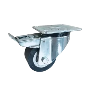 ROTAR LTDA. RUEDA GOMA REFORZADA NUCLEO ACERO, DIAMETRO 100 MM, CARGA 400 KG, PLACA GIRATORIA CON FRENO TOTAL